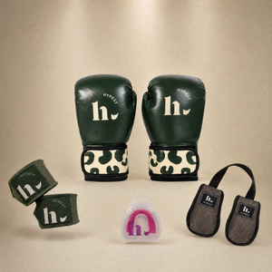 Groene panter complete set - Bokshandschoenen - boksbandage - bitje & vochtopnemers
