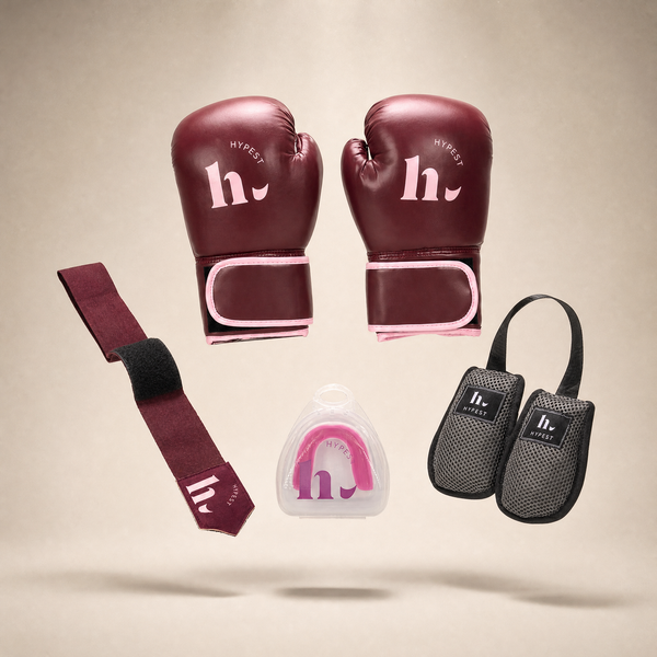 Burgundy complete set - Bokshandschoenen - boksbandage - bitje & vochtopnemers