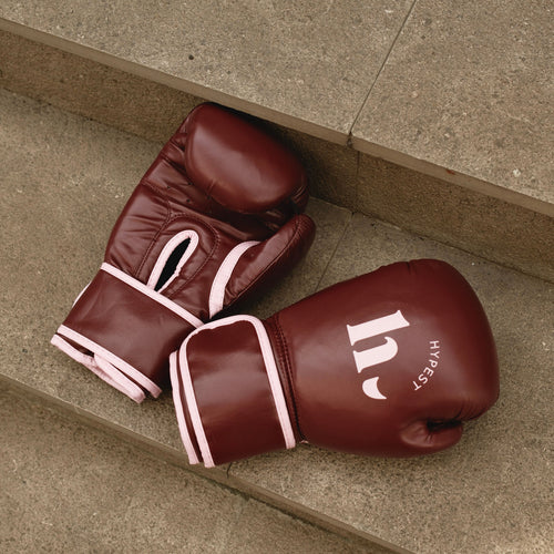 Hypest burgundy boxing gloves clean women