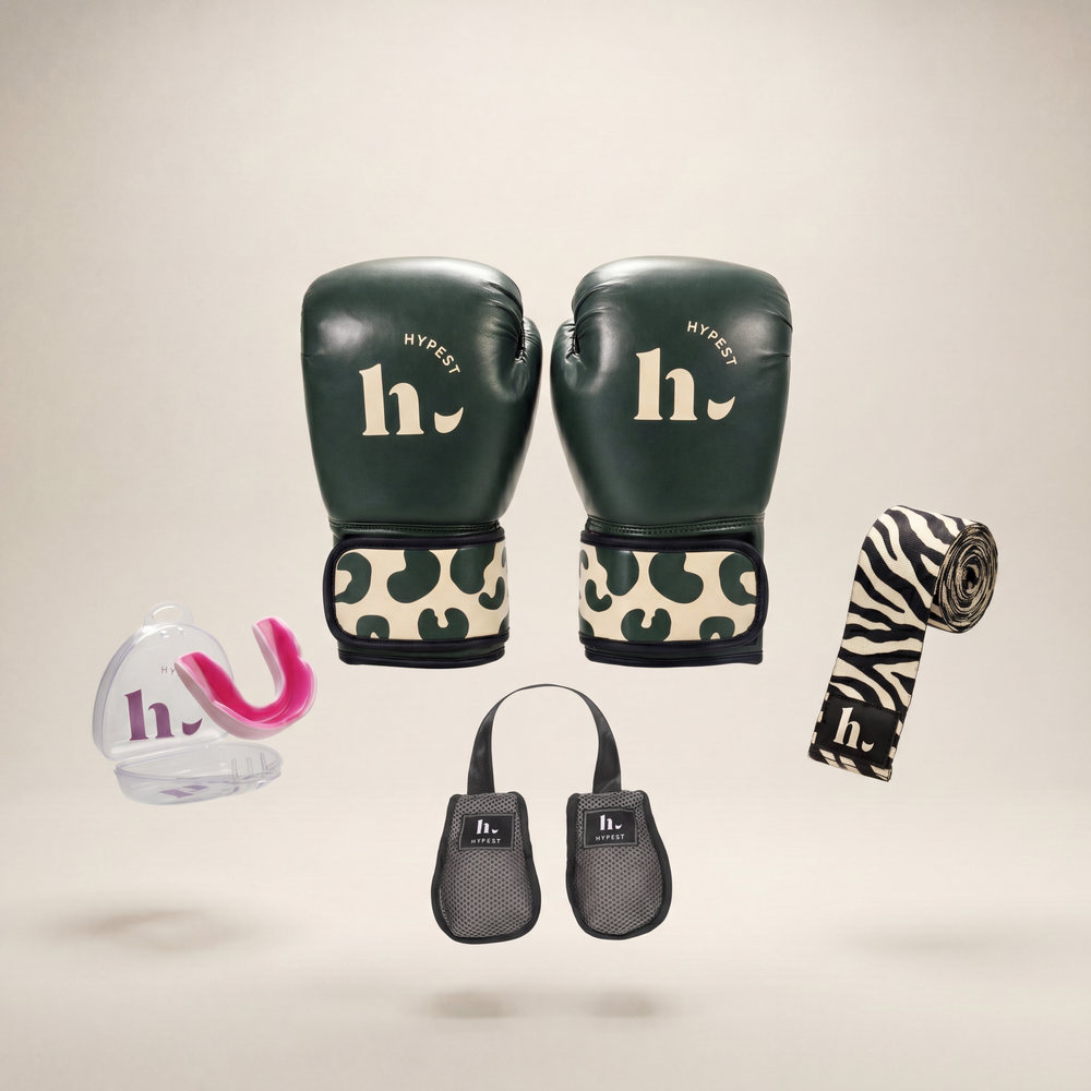 Hypest Panter Complete Set — bokshandschoenen, zebra bandage, boksbitje en glove freshener